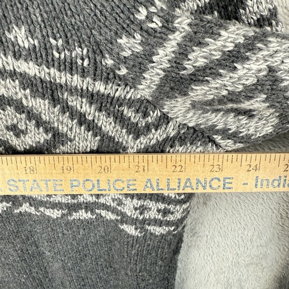 Eddie Bauer Sweater Mens L Gray Cotton Wool Ski Nordic Knit Pullover Winter‎ - Picture 7 of 9